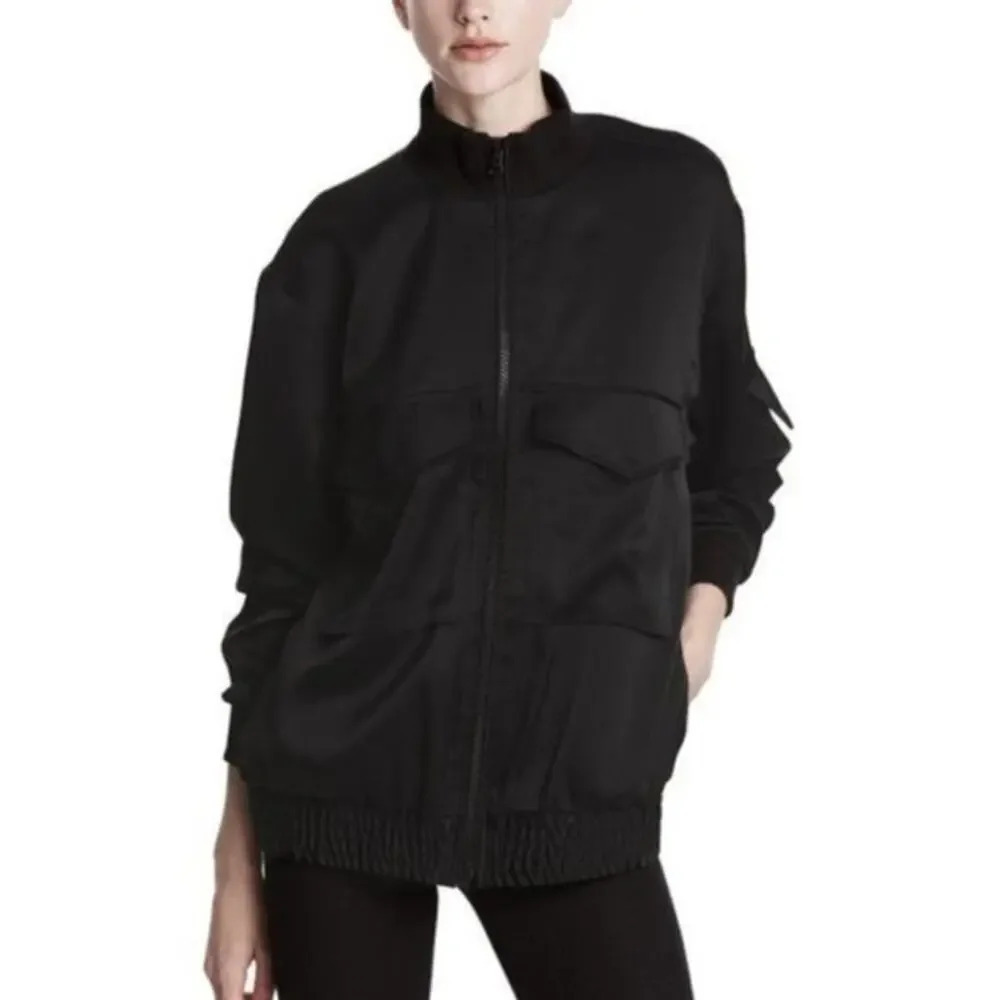 ATM Anthony Thomas Melillo Black Oversized Bomber Jacket NEW